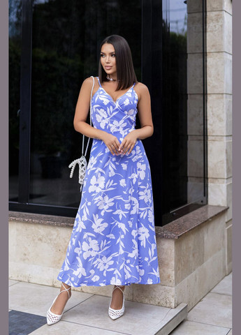 Лілова літня довга сукня на запах Fashion Girl