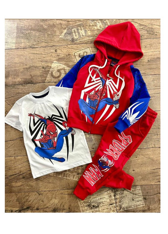 Костюм (футболка, штаны, кофта на замке) Spider Man (Человек Паук) No Brand (290664008)