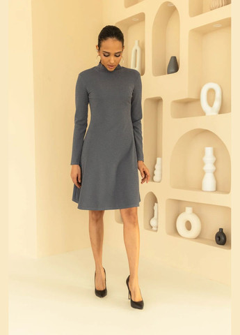 Серое праздничный, повседневный, кэжуал, коктейльное платье клеш Seventeen