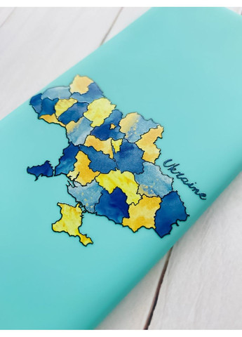 Матовий чохол для Samsung Galaxy A51 (2020)/A515 Бірюзовий Карта України (принт 261) CASE CONTROL (360671455)