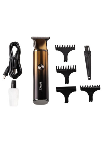 Тример для стрижки V-986 з насадками та USB, золото VGR (370974801)