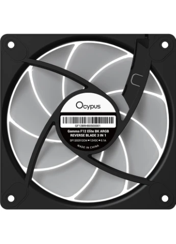 Корпусный кулер GAMMA F12 BK ARGB REVERSE BLADE Black (GAMMA-F12-BK1AM01E-GL) Ocypus (374116952)