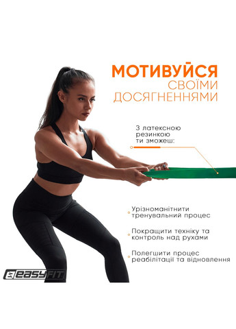 Резиновая петля 19-65 кг Зеленая EasyFit (340273804)