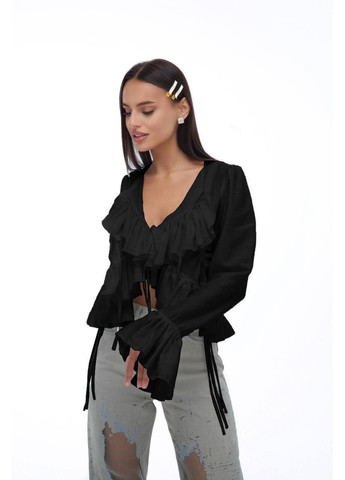 Черная классическая рубашка однотонная GD/GL Модний простір