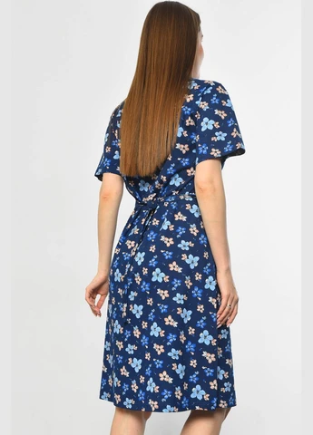 Халат женский полубатальный с принтом синего цвета Let's Shop (296715859)