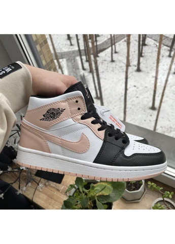 КРОССОВКИ ЖЕНСКИЕ NIKE AIR JORDAN 1 RETRO HIGH BLACK WHITE PINK НАЙК АИР ДЖОРДАН No Brand розовые демисезоны (367176467)