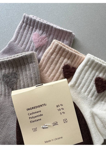 Комбіновані 5 пар кашемірові короткі приємні до тіла шкарпетки на осінь Nicen сердечка (353747306)