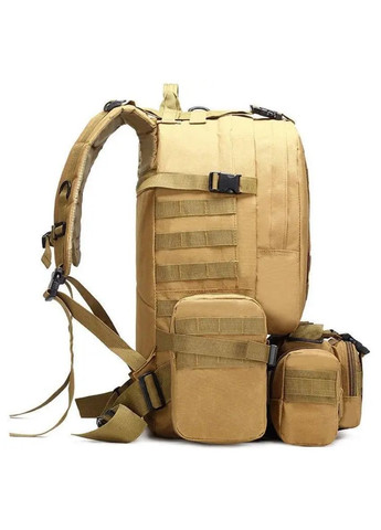 Рюкзак тактичний 60 л койот з підсумками 4в1 водостійкий Oxford 600D, військовий рюкзак No Brand (330758142)