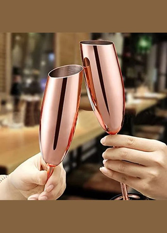 Набір келихів для шампанського Maestro рожеве золото трубочки кубики для охолодження з нержавіючої сталі REMY-DECOR (266138049)