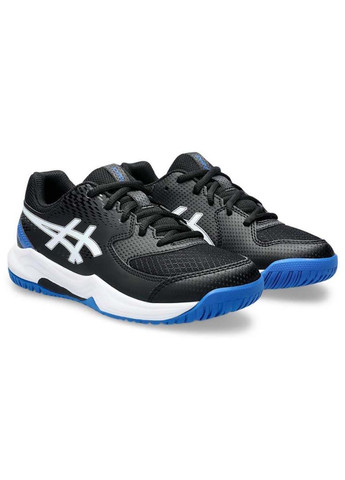 Цветные демисезонные детские кроссовки gel-dedicate 8 gs черный синий Asics