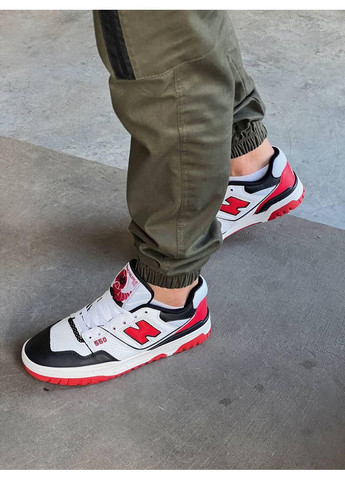 Чорні Осінні кросівки чоловічі new balance 550 white red black нью беланс 550 No Brand
