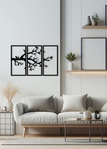 Картина лофт, настенный декор для дома "Ветвь вишни картина модульная", декоративное панно 70х110 см Woodyard (292112432)