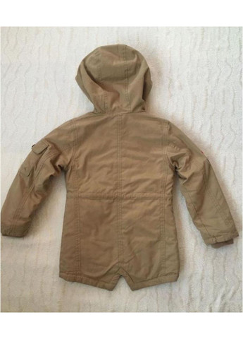 Бежевая демисезонная детская парка для мальчика рост 140 No Brand