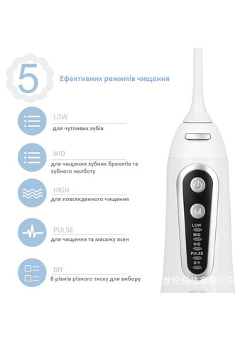 Портативный ирригатор Oral Irrigator (Black) для чистки зубов и десен (+6 насадок) Portable 203 (314765759)