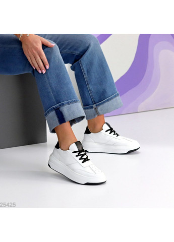 Кросівки жіночі Viego з натуральної шкіри, біло-чорні No Brand білі (361282472)