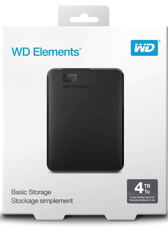Внешний жесткий диск 2.5" USB 4.0TB Elements Portable Black (WDBU6Y0040BBK-WESN) WD (336957481)
