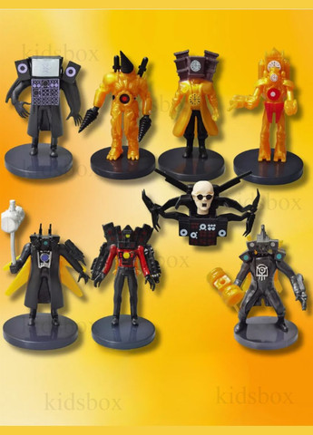 Скибиди Туалет фигурки Skibidi Toilets набор фигурок детские игрушки 8 шт 5-9.5 см Shantou (317352483)