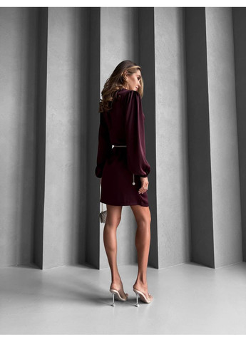 Бордовое праздничный, коктейльное, повседневный, деловое, вечернее, кэжуал женское шелковое платье FINO Mode
