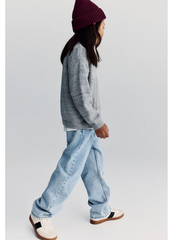 Голубые демисезонные свободные детские джинсы для мальчика голубые (25122204) H&M