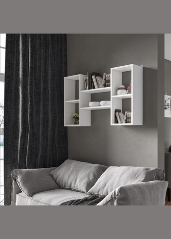 Полиця настінна пряма для книг Ш1010*В600*Г180 білий Sanro (312516380)