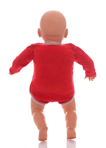 Боди с длинным рукавом для девочки красное велюр Мама MiniPapi 68 см (26728) BABYKROHA (297200622)