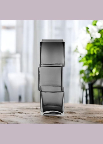 Ваза для квітів скляна графітова 30 см No Brand (315623678)