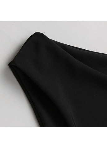 Чорний літній купальник жіночий бандо роздільний чорний з леопардовим принтом China