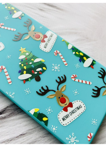 Матовий бірюзовий чохол на Apple iPhone 13 Pro Max Різдвяний фон (новорічний принт 154) Creative (362962125)