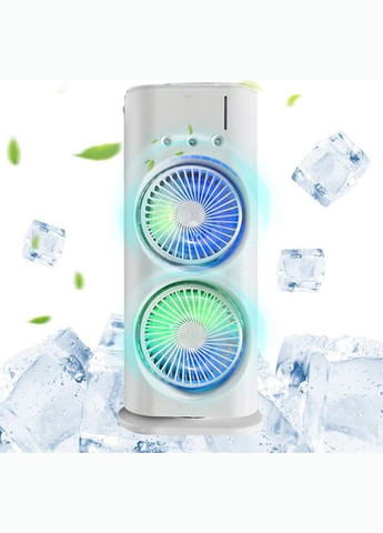 Вентилятор настольный двойной с охлаждением Double-ended Spray Fan LED подсветка Пульт ДК (2104618502) No Brand (325219465)
