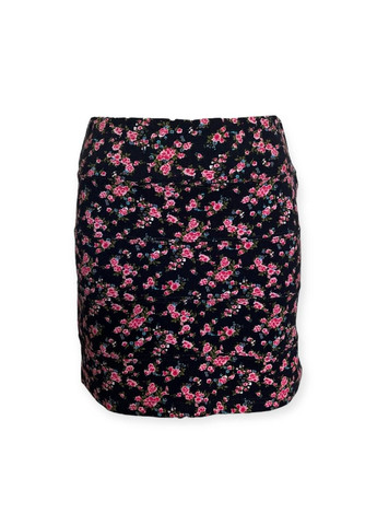 Синяя повседневная с абстрактным узором юбка сине-розовый Blanco