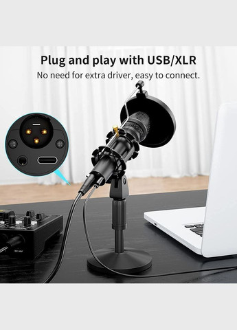 Микрофон динамический AU-HD300 XLR/USB с подставкой и поп-фильтром Maono (329444559)