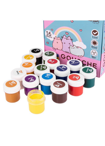 Фарби гуашеві Pusheen 16 кольорів 20 мл (230403) Yes (362373197)