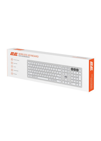 Клавиатура ножничная KS270 105key, WL/BT, EN/UK, серебристо-белый 2E (314927529)