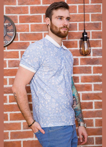 Голубая поло мужское 194r2120 с длинным рукавом Ager