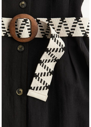 Чорна повсякденний жіноча сукня-сорочка з поясом н&м (57163) s чорна H&M