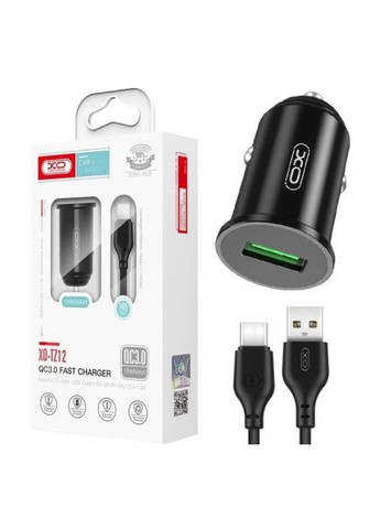 Зарядное устройство (-TZ12-BK) XO TZ12 QC3.0 (1USB/18W) + USB - Type-C Black (370017522)