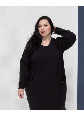 Черное женское праздничное платье ботал из двунитки 78/80 (7) No Brand