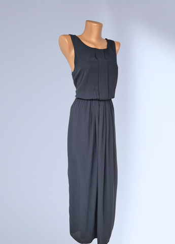 Темно-синее вечернее платье женское однотонное длинное Only