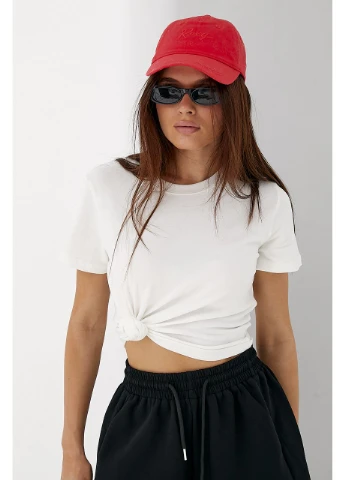 Однотонная трикотажная футболка, ONE SIZE No Brand - (399770338)