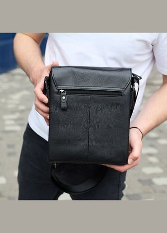Сумка месенджер шкіряна барсетка для чоловіка чорна 35775 Tiding Bag (359380749)