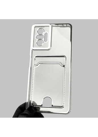 Чохол для Redmi Note 10 Pro 4G зі срібною окантовкою з кишенькою для карток на сяомі редмі нот 10 про срібний Xiaomi (366021487)