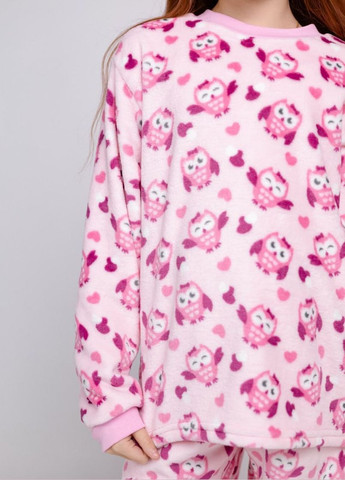 Рожева зимня піжама для дівчинки "совушка" No Brand