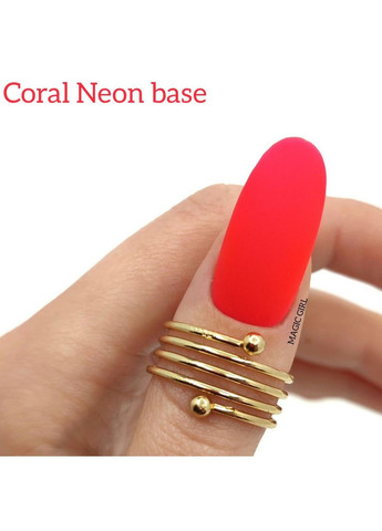 База для гель лака Coral Neon Base кораловый 12ml Magic Girl (303635175)