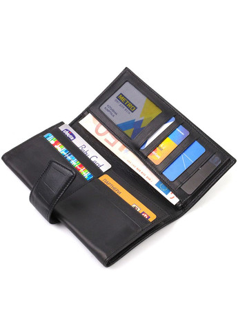 Вертикальне портмоне для документів чоловіче з натуральної шкіри з тисненням 21836 Чорне Canpellini (306881757)