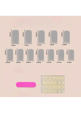 Накладні нігті з клеєм і пилкою 24 шт, набір накладних нігтів матовий шоколад із золотим флористичним дизайном No Brand (370290229)