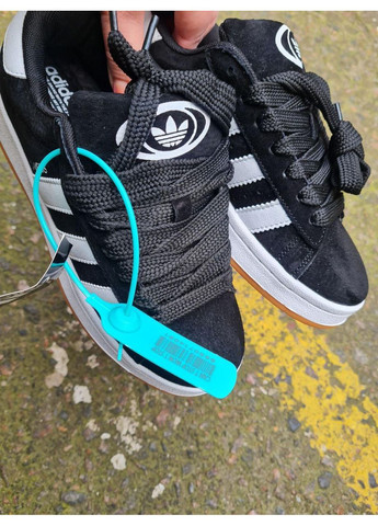 КРОССОВКИ ЖЕНСКИЕ ADIDAS CAMPUS 00S BLACK WHITE BROWN АДИДАС КАМПУС No Brand чёрные демисезоны (368861853)