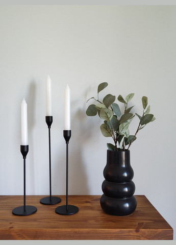 Набір підсвічників чорний 3 шт No Brand (347332562)