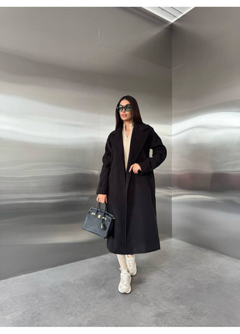 Чорне демісезонне Жіноче пальто з турецького кашеміру — елегантність, тепло та трендовий стиль (заміри в описі) Vione