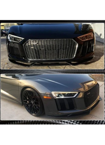 Накладка на передній бампер Lip V1 (2015-2020, Карбон) для Ауди R8 2015- рр Audi (392190578)