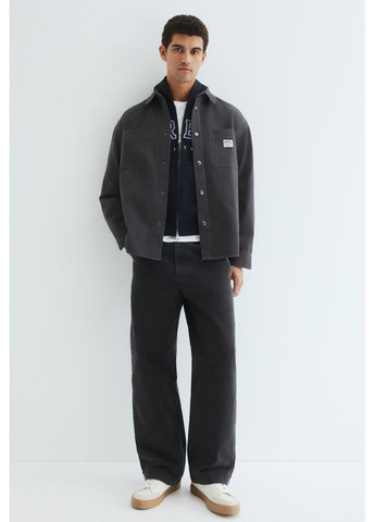 Чоловіча верхня сорочка оверсайз Н&М (58574) S Темно-сіра H&M (364358550)